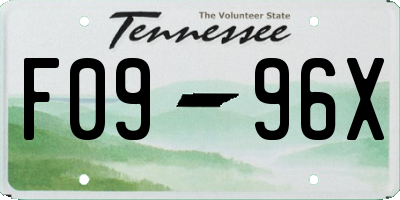TN license plate F0996X