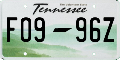 TN license plate F0996Z