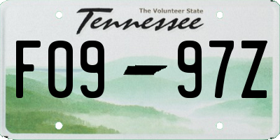 TN license plate F0997Z