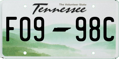TN license plate F0998C