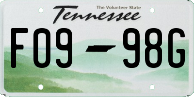TN license plate F0998G