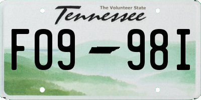 TN license plate F0998I