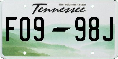 TN license plate F0998J