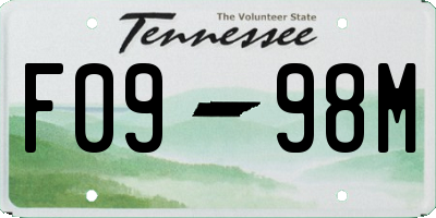 TN license plate F0998M