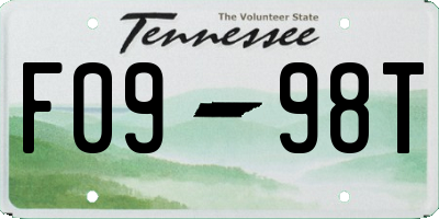 TN license plate F0998T