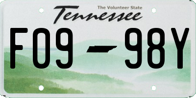 TN license plate F0998Y