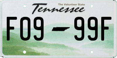 TN license plate F0999F