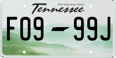TN license plate F0999J