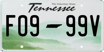 TN license plate F0999V
