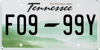 TN license plate F0999Y
