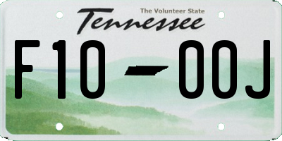 TN license plate F1000J
