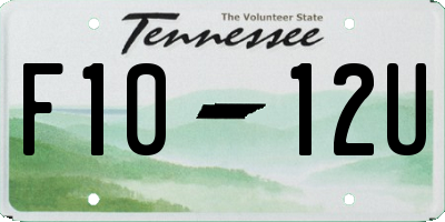 TN license plate F1012U