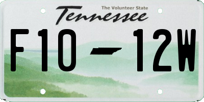 TN license plate F1012W