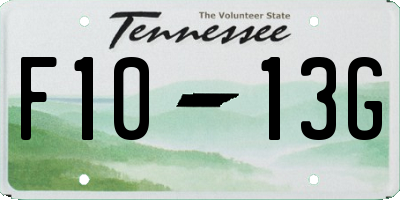 TN license plate F1013G