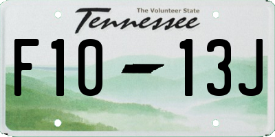 TN license plate F1013J