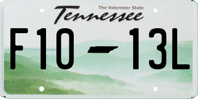 TN license plate F1013L