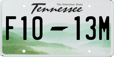 TN license plate F1013M