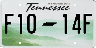 TN license plate F1014F