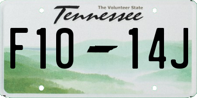 TN license plate F1014J