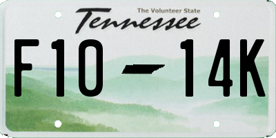 TN license plate F1014K