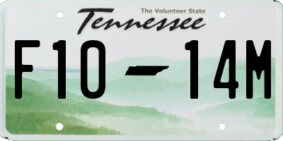 TN license plate F1014M