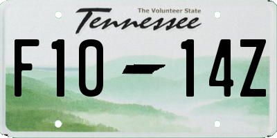 TN license plate F1014Z