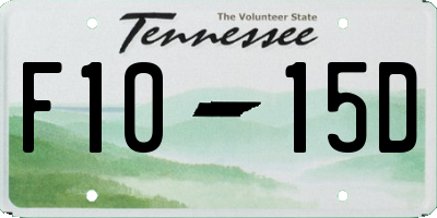 TN license plate F1015D