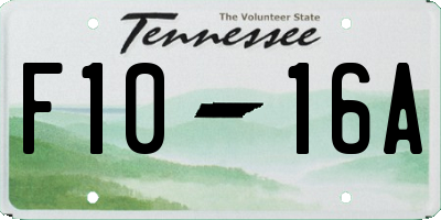 TN license plate F1016A