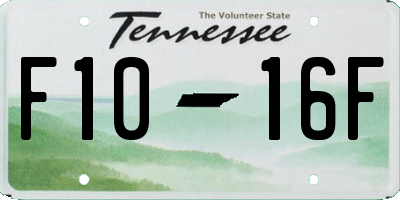 TN license plate F1016F