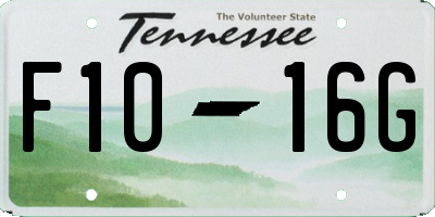 TN license plate F1016G