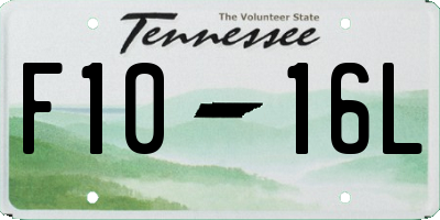 TN license plate F1016L