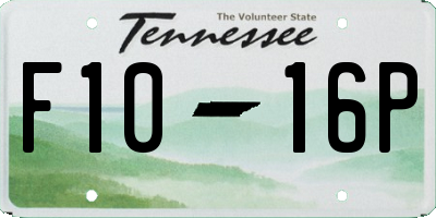 TN license plate F1016P