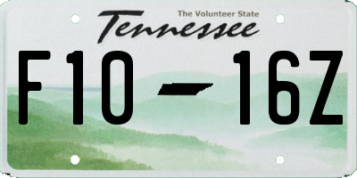 TN license plate F1016Z