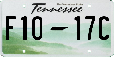 TN license plate F1017C