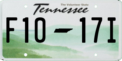 TN license plate F1017I