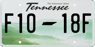 TN license plate F1018F