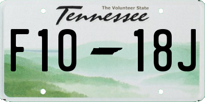 TN license plate F1018J