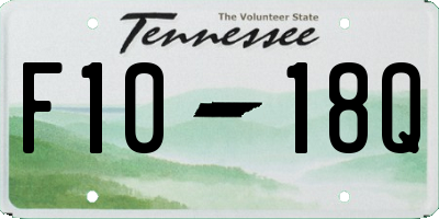 TN license plate F1018Q
