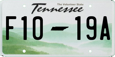 TN license plate F1019A