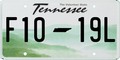 TN license plate F1019L