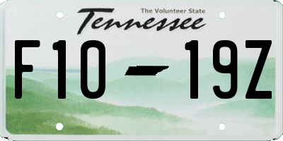 TN license plate F1019Z