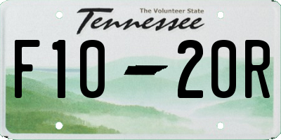 TN license plate F1020R