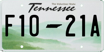TN license plate F1021A