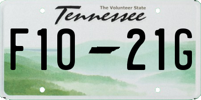 TN license plate F1021G