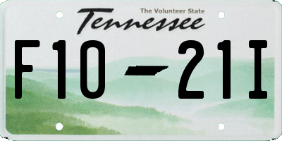 TN license plate F1021I