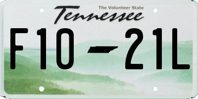 TN license plate F1021L