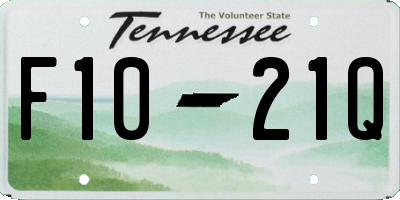TN license plate F1021Q