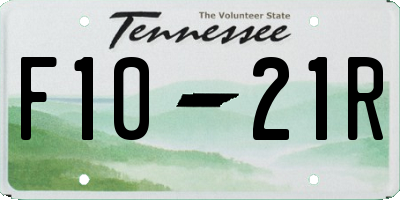 TN license plate F1021R