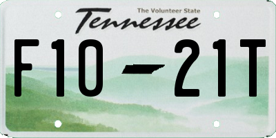 TN license plate F1021T