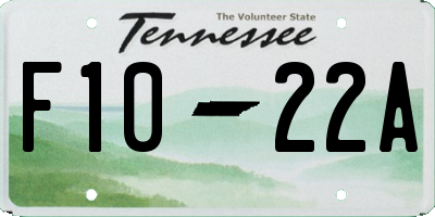 TN license plate F1022A